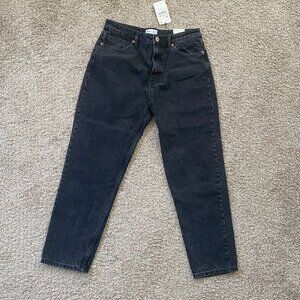 ZARA High-Rise Ankle-Length Jeans – Black Wash – Size US 12 / EUR 44 – NWT